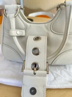 Prada, Moon Padded Nappa-Leather Bag, Small, White, Very Very Like New - Image 19