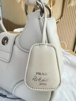Prada, Moon Padded Nappa-Leather Bag, Small, White, Very Very Like New - Image 30