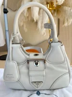 Prada, Moon Padded Nappa-Leather Bag, Small, White, Very Very Like New - Image 37