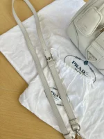 Prada, Moon Padded Nappa-Leather Bag, Small, White, Very Very Like New - Image 5
