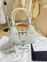 Prada, Moon Padded Nappa-Leather Bag, Small, White, Very Very Like New - Image 41