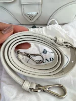 Prada, Moon Padded Nappa-Leather Bag, Small, White, Very Very Like New - Image 9