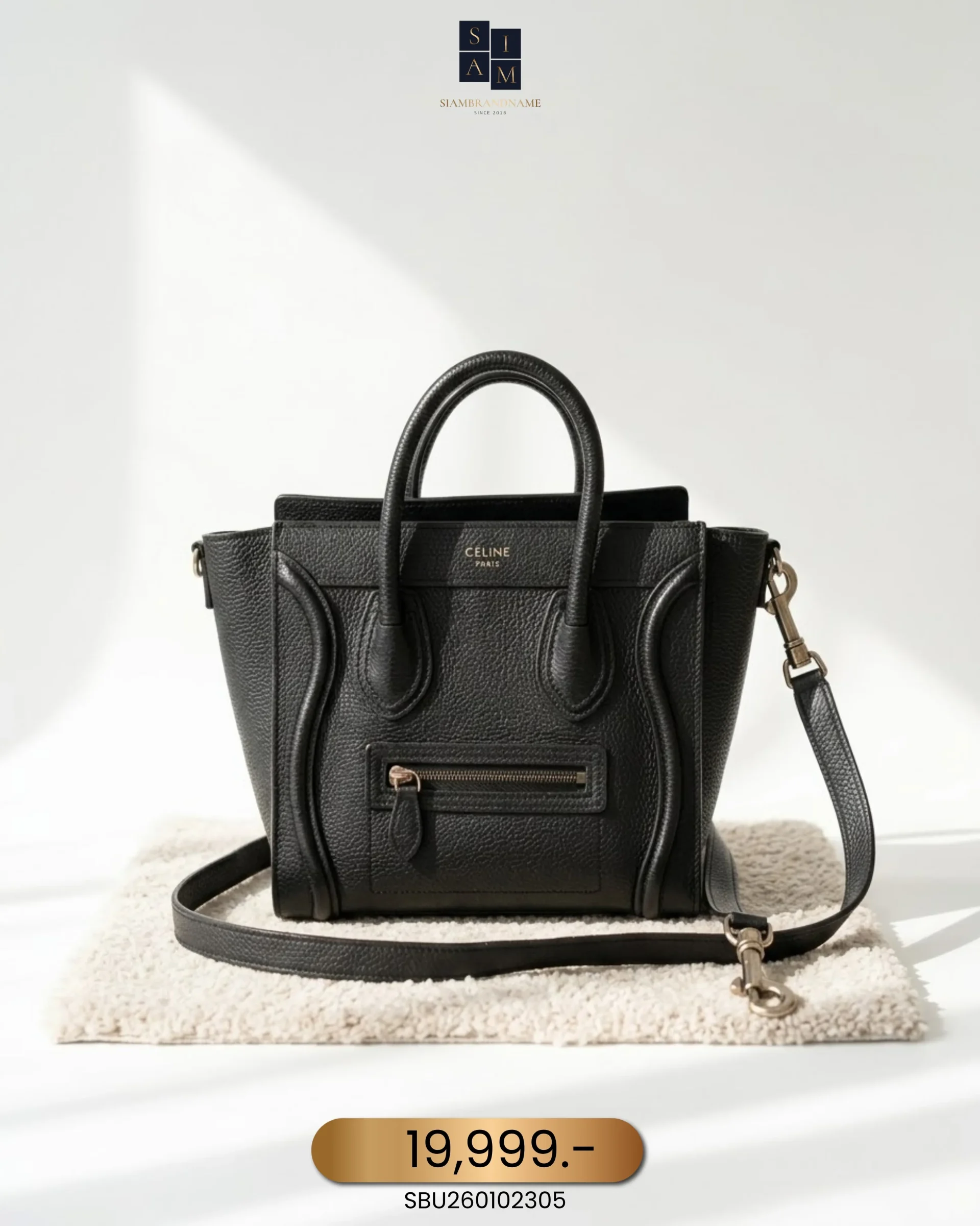 SBU260102305 Celine, Luggage, Nano, Black, Very Very Good - Image 1