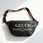 Gucci, Gucci Print Belt Bag, Small, Black, Very Good