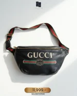 Gucci, Gucci Print Belt Bag, Small, Black, Very Good