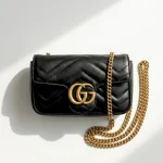 Gucci, GG Marmont Super Mini Bag, Supermini, Black, Very Very  Good