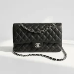 Chanel, Classic Flap Bag, 10", Black, Like New