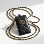 Chanel, Classic Card Holder on Chain, , Black, Very Very  Good