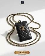 Chanel, Classic Card Holder on Chain, , Black, Very Very  Good