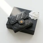 Chanel, Small Classic Trifold Wallet, , Black, Very Very  Good