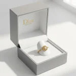 Dior, Rose des Vents Chain Ring, 49, Gold, Like New