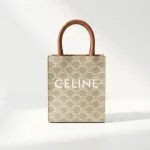 Celine, Mini Vertical Cabas Bag, Mini, White, Very Good