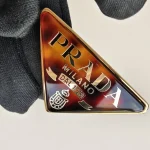 Prada, Symbole Hair Clip, , Brown, Like New - Image 11