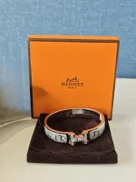 Hermes, Hermes Clic H "Bijoux Trompe I'Oiel, PM, Silver, Very Very  Good - Image 2