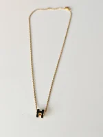 Hermes, Hermes Mini Pop H Pendant Necklace, Mini, Black, Like New - Image 4