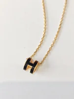 Hermes, Hermes Mini Pop H Pendant Necklace, Mini, Black, Like New - Image 7