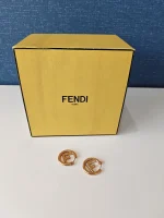Fendi, Fendi F Hop Earrings, , Gold, Kept Unused - Image 3