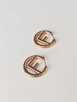 Fendi, Fendi F Hop Earrings, , Gold, Kept Unused - Image 4
