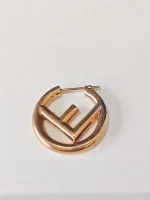 Fendi, Fendi F Hop Earrings, , Gold, Kept Unused - Image 7