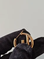 Fendi, Fendi F Hop Earrings, , Gold, Kept Unused - Image 8