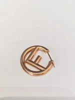 Fendi, Fendi F Hop Earrings, , Gold, Kept Unused - Image 10