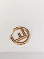 Fendi, Fendi F Hop Earrings, , Gold, Kept Unused - Image 11