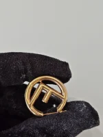 Fendi, Fendi F Hop Earrings, , Gold, Kept Unused - Image 14