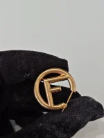 Fendi, Fendi F Hop Earrings, , Gold, Kept Unused - Image 15