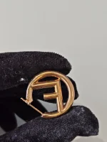 Fendi, Fendi F Hop Earrings, , Gold, Kept Unused - Image 16