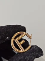 Fendi, Fendi F Hop Earrings, , Gold, Kept Unused - Image 17