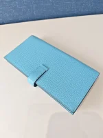 Hermes, Hermes Bearn Leather Wallet, , Blue, New - Image 10