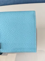 Hermes, Hermes Bearn Leather Wallet, , Blue, New - Image 19