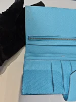 Hermes, Hermes Bearn Leather Wallet, , Blue, New - Image 25