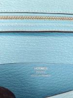 Hermes, Hermes Bearn Leather Wallet, , Blue, New - Image 26