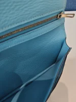 Hermes, Hermes Bearn Leather Wallet, , Blue, New - Image 30