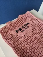 Prada, Woven Tote Bag, Regular, Pink, Very Very  Good - Image 5