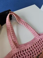 Prada, Woven Tote Bag, Regular, Pink, Very Very  Good - Image 6