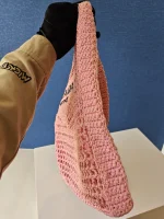 Prada, Woven Tote Bag, Regular, Pink, Very Very  Good - Image 11