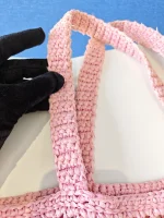 Prada, Woven Tote Bag, Regular, Pink, Very Very  Good - Image 15