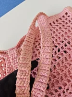 Prada, Woven Tote Bag, Regular, Pink, Very Very  Good - Image 18
