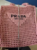 Prada, Woven Tote Bag, Regular, Pink, Very Very  Good - Image 24