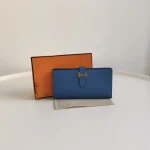 Hermes, Béarn Wallet, , Blue, Very Very  Good - Image 2