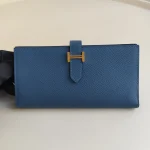 Hermes, Béarn Wallet, , Blue, Very Very  Good - Image 3