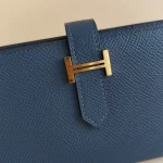 Hermes, Béarn Wallet, , Blue, Very Very  Good - Image 4