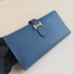 Hermes, Béarn Wallet, , Blue, Very Very  Good - Image 7