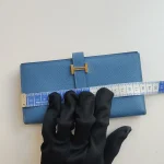 Hermes, Béarn Wallet, , Blue, Very Very  Good - Image 23