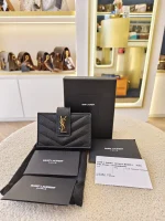 YSL, Accordion Card Holder, , Black, Like New - Image 2