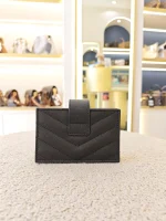 YSL, Accordion Card Holder, , Black, Like New - Image 5