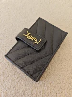 YSL, Accordion Card Holder, , Black, Like New - Image 10