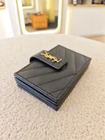YSL, Accordion Card Holder, , Black, Like New - Image 11